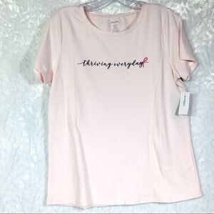 NEW thriving everyday breast cancer awareness short sleeved tee shirt NWT small